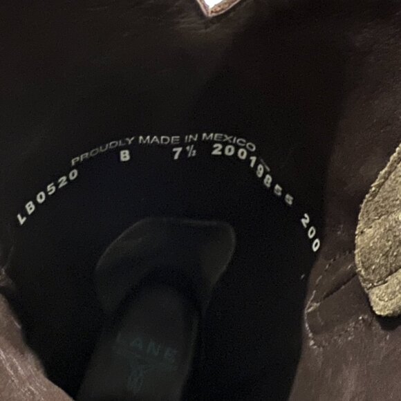 Lane Sandaga Midi Cowboy Boots in Olive Suede Size 7.5B with Box - Picture 10 of 15